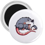 Opossum T-shirtwhite Look Calm Opossum 03 T-shirt (1) 3  Magnets Front