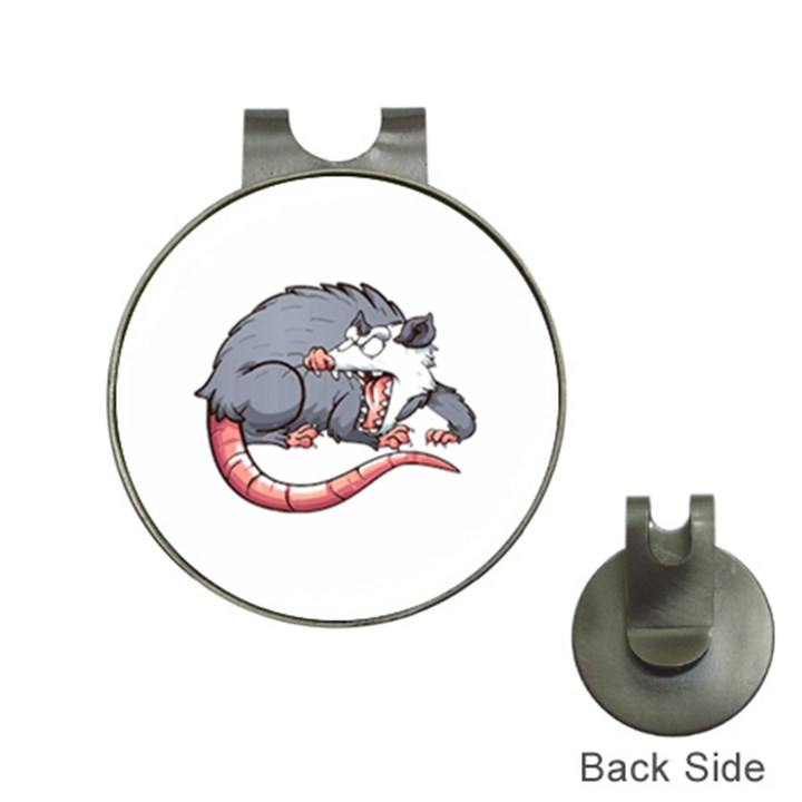 Opossum T-shirtwhite Look Calm Opossum 03 T-shirt (1) Hat Clips with Golf Markers