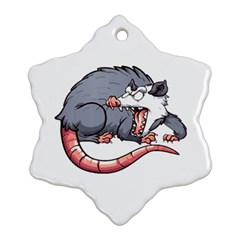 Opossum T-shirtwhite Look Calm Opossum 03 T-shirt (1) Snowflake Ornament (two Sides) by EnriqueJohnson