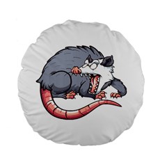 Opossum T-shirtwhite Look Calm Opossum 03 T-shirt (1) Standard 15  Premium Round Cushions by EnriqueJohnson