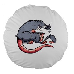 Opossum T-shirtwhite Look Calm Opossum 03 T-shirt (1) Large 18  Premium Flano Round Cushions by EnriqueJohnson