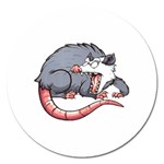 Opossum T-shirtwhite Look Calm Opossum 03 T-shirt Magnet 5  (Round) Front