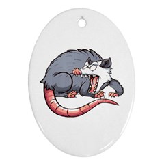 Opossum T-shirtwhite Look Calm Opossum 03 T-shirt Oval Ornament (two Sides) by EnriqueJohnson