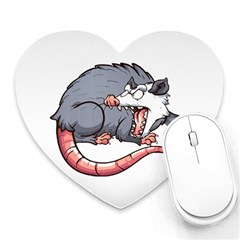 Opossum T-shirtwhite Look Calm Opossum 03 T-shirt Heart Mousepad by EnriqueJohnson