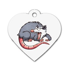 Opossum T-shirtwhite Look Calm Opossum 03 T-shirt Dog Tag Heart (two Sides) by EnriqueJohnson