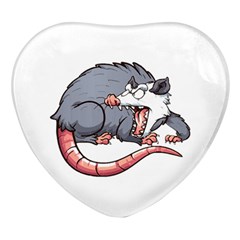 Opossum T-shirtwhite Look Calm Opossum 03 T-shirt Heart Glass Fridge Magnet (4 Pack) by EnriqueJohnson