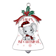 Elephant Art T- Shirtelephant T- Shirt Metal Holly Leaf Bell Ornament by ZUXUMI