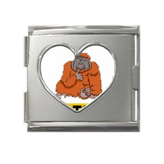 Orangutan T-shirtnope Not Today Orangutan 13 T-shirt Mega Link Heart Italian Charm (18mm) by EnriqueJohnson