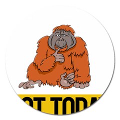 Orangutan T-shirtnope Not Today Orangutan 13 T-shirt Magnet 5  (round) by EnriqueJohnson