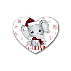 Elephant Art T- Shirtelephant T- Shirt Rubber Heart Coaster (4 Pack) by ZUXUMI