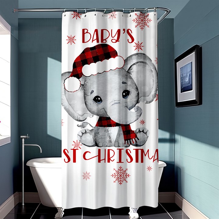 Elephant Art T- Shirtelephant T- Shirt Shower Curtain 36  x 72  (Stall) 