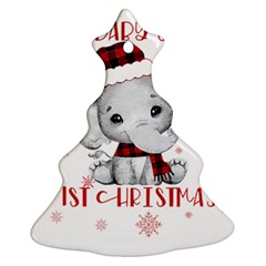 Elephant Art T- Shirtelephant T- Shirt Christmas Tree Ornament (two Sides) by ZUXUMI