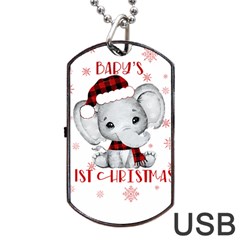 Elephant Art T- Shirtelephant T- Shirt Dog Tag Usb Flash (two Sides) by ZUXUMI