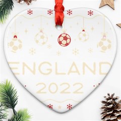 England T- Shirt England Ugly Christmas Sweater Soccer Football 2022 Xmas Pajama T- Shirt (1) Ornament (heart) by ZUXUMI