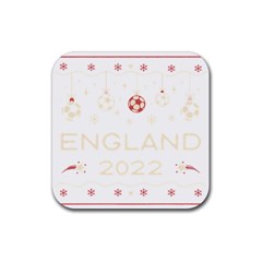 England T- Shirt England Ugly Christmas Sweater Soccer Football 2022 Xmas Pajama T- Shirt (1) Rubber Coaster (square) by ZUXUMI