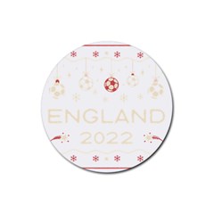 England T- Shirt England Ugly Christmas Sweater Soccer Football 2022 Xmas Pajama T- Shirt (1) Rubber Coaster (round) by ZUXUMI