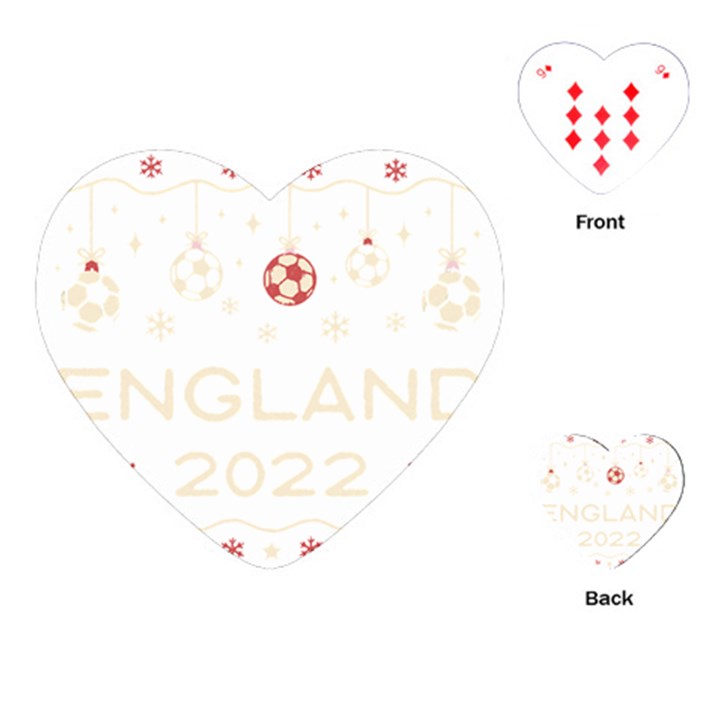 England T- Shirt England Ugly Christmas Sweater Soccer Football 2022 Xmas Pajama T- Shirt (1) Playing Cards Single Design (Heart)