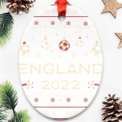 England T- Shirt England Ugly Christmas Sweater Soccer Football 2022 Xmas Pajama T- Shirt (1) Oval Ornament (two Sides) by ZUXUMI