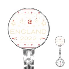 England T- Shirt England Ugly Christmas Sweater Soccer Football 2022 Xmas Pajama T- Shirt (1) Stainless Steel Nurses Watch by ZUXUMI