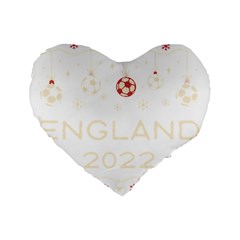 England T- Shirt England Ugly Christmas Sweater Soccer Football 2022 Xmas Pajama T- Shirt (1) Standard 16  Premium Flano Heart Shape Cushions by ZUXUMI