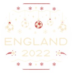 England T- Shirt England Ugly Christmas Sweater Soccer Football 2022 Xmas Pajama T- Shirt (1) Wooden Bottle Opener (round) by ZUXUMI