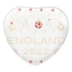 England T- Shirt England Ugly Christmas Sweater Soccer Football 2022 Xmas Pajama T- Shirt (1) Heart Glass Fridge Magnet (4 Pack) by ZUXUMI