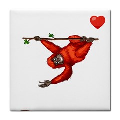 Orangutan T-shirtsteal Your Heart Orangutan 05 T-shirt Tile Coaster by EnriqueJohnson