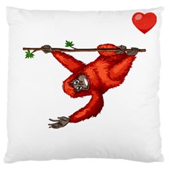 Orangutan T-shirtsteal Your Heart Orangutan 05 T-shirt Large Cushion Case (two Sides) by EnriqueJohnson