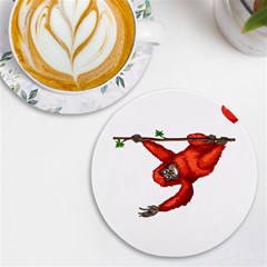 Orangutan T-shirtsteal Your Heart Orangutan 05 T-shirt Uv Print Round Tile Coaster by EnriqueJohnson