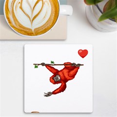 Orangutan T-shirtsteal Your Heart Orangutan 05 T-shirt Uv Print Square Tile Coaster  by EnriqueJohnson