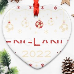 England T- Shirt England Ugly Christmas Sweater Soccer Football 2022 Xmas Pajama T- Shirt Ornament (heart) by ZUXUMI