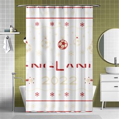 England T- Shirt England Ugly Christmas Sweater Soccer Football 2022 Xmas Pajama T- Shirt Shower Curtain 48  X 72  (small)  by ZUXUMI