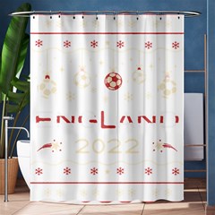 England T- Shirt England Ugly Christmas Sweater Soccer Football 2022 Xmas Pajama T- Shirt Shower Curtain 60  X 72  (medium)  by ZUXUMI