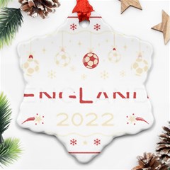 England T- Shirt England Ugly Christmas Sweater Soccer Football 2022 Xmas Pajama T- Shirt Ornament (snowflake) by ZUXUMI