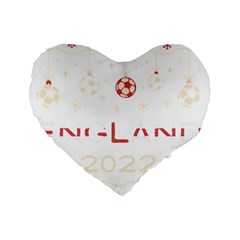 England T- Shirt England Ugly Christmas Sweater Soccer Football 2022 Xmas Pajama T- Shirt Standard 16  Premium Heart Shape Cushions by ZUXUMI