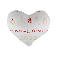 England T- Shirt England Ugly Christmas Sweater Soccer Football 2022 Xmas Pajama T- Shirt Standard 16  Premium Flano Heart Shape Cushions by ZUXUMI