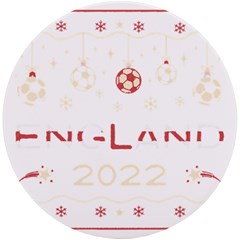 England T- Shirt England Ugly Christmas Sweater Soccer Football 2022 Xmas Pajama T- Shirt Uv Print Round Tile Coaster by ZUXUMI