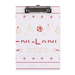 England T- Shirt England Ugly Christmas Sweater Soccer Football 2022 Xmas Pajama T- Shirt A5 Acrylic Clipboard by ZUXUMI