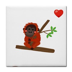 Orangutan T-shirtsteal Your Heart Orangutan 14 T-shirt Tile Coaster by EnriqueJohnson