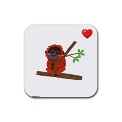 Orangutan T-shirtsteal Your Heart Orangutan 14 T-shirt Rubber Coaster (square) by EnriqueJohnson