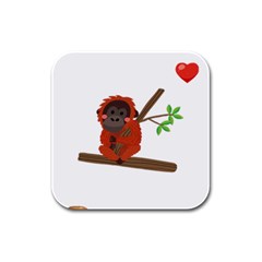 Orangutan T-shirtsteal Your Heart Orangutan 14 T-shirt Rubber Square Coaster (4 Pack) by EnriqueJohnson