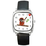 Orangutan T-shirtsteal Your Heart Orangutan 14 T-shirt Square Metal Watch Front