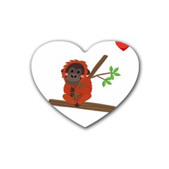 Orangutan T-shirtsteal Your Heart Orangutan 14 T-shirt Rubber Coaster (heart) by EnriqueJohnson