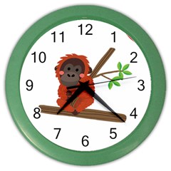 Orangutan T-shirtsteal Your Heart Orangutan 14 T-shirt Color Wall Clock by EnriqueJohnson