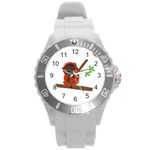 Orangutan T-shirtsteal Your Heart Orangutan 14 T-shirt Round Plastic Sport Watch (L) Front