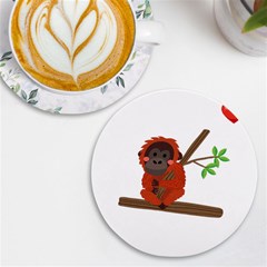 Orangutan T-shirtsteal Your Heart Orangutan 14 T-shirt Uv Print Round Tile Coaster by EnriqueJohnson