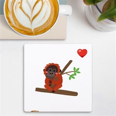 Orangutan T-shirtsteal Your Heart Orangutan 14 T-shirt Uv Print Square Tile Coaster  by EnriqueJohnson