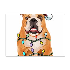 English Bulldog Santa Christmas T- Shirt English Bulldog Santa Christmas Tree Lights Xmas T- Shirt Sticker A4 (100 Pack) by ZUXUMI