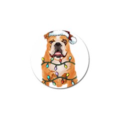 English Bulldog Santa Christmas T- Shirt English Bulldog Santa Christmas Tree Lights Xmas T- Shirt Golf Ball Marker (10 pack)