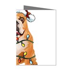 English Bulldog Santa Christmas T- Shirt English Bulldog Santa Christmas Tree Lights Xmas T- Shirt Mini Greeting Cards (Pkg of 8) Left